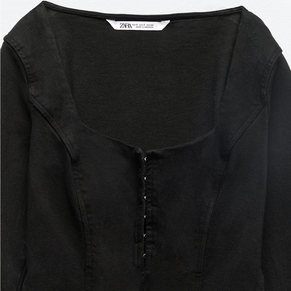 NWT Zara Denim TRF Dress in Black - Picture 6 of 8